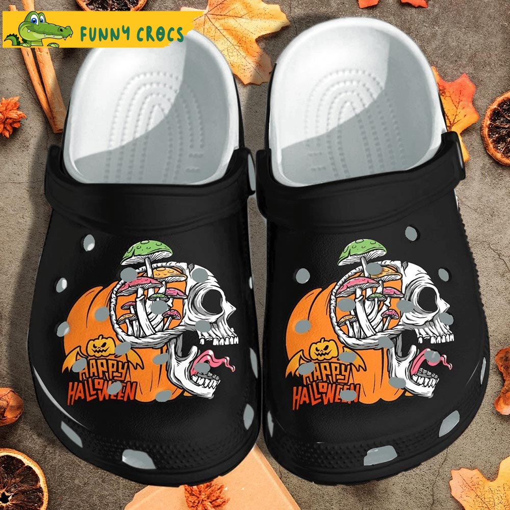 Pumpkin Skull Weed Cannabis Marijuana Leaf 420 Crocs Clog Shoes - Step ...