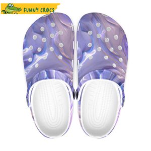 Purple 80S Retro Groovy Marble Crocs Clog Shoes