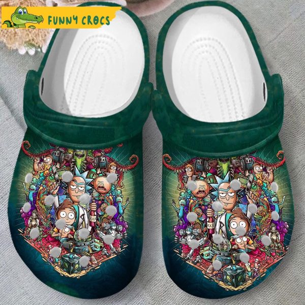 Rick And Morty Pattern Crocs Slippers