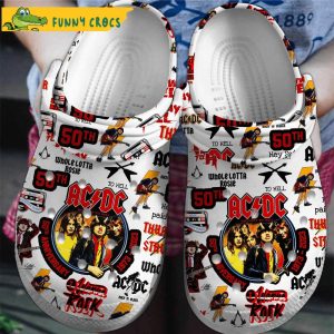 Rock Band ACDC Music Crocs Clog Shoes