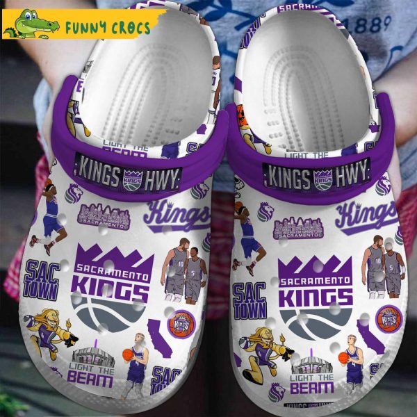 Sacramento Kings NBA White Crocs Clog Shoes