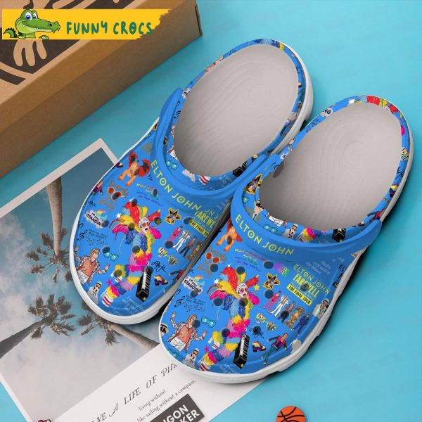 Singer Elton John Music Blue Crocs Clog Shoes - Discover Comfort And ...