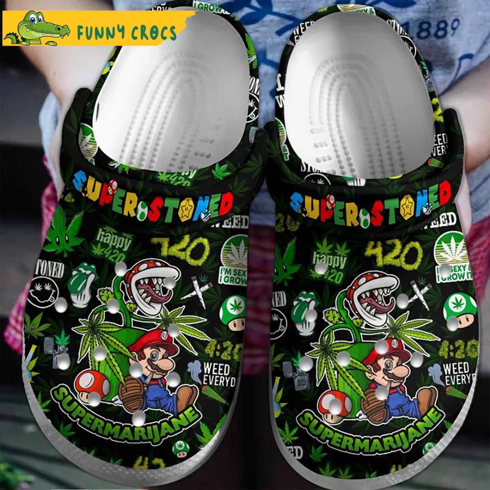 Super Mario Smoke 420 Weed Leaf Crocs