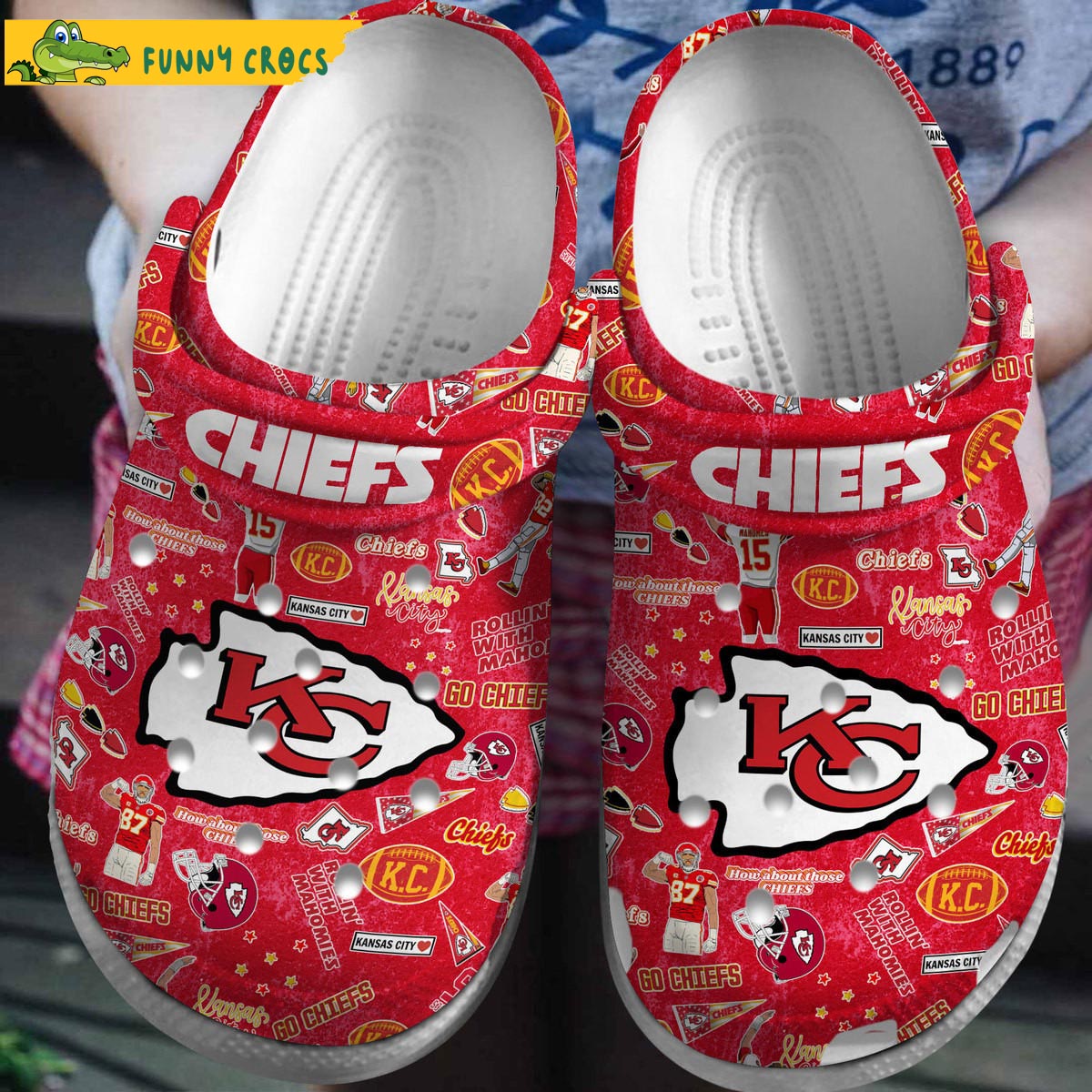 Team Kansas City Chiefs NFL Crocs Clog Shoes