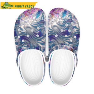 Unisex Summer Mystic Blue 80S Retro Groovy Marble Crocs Clog Shoes