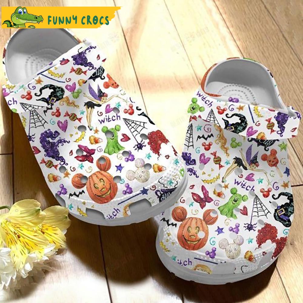 White Little Hocus Pocus Pattern Crocs - Discover Comfort And Style ...