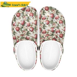 Women Watercolor Strawberry Crocs Slippers