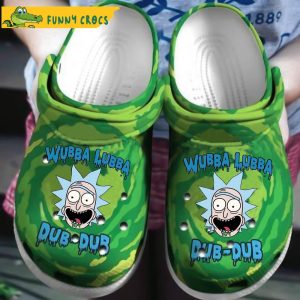 Wubba Lubba Dub Dub Rick And Morty Green Crocs Slippers