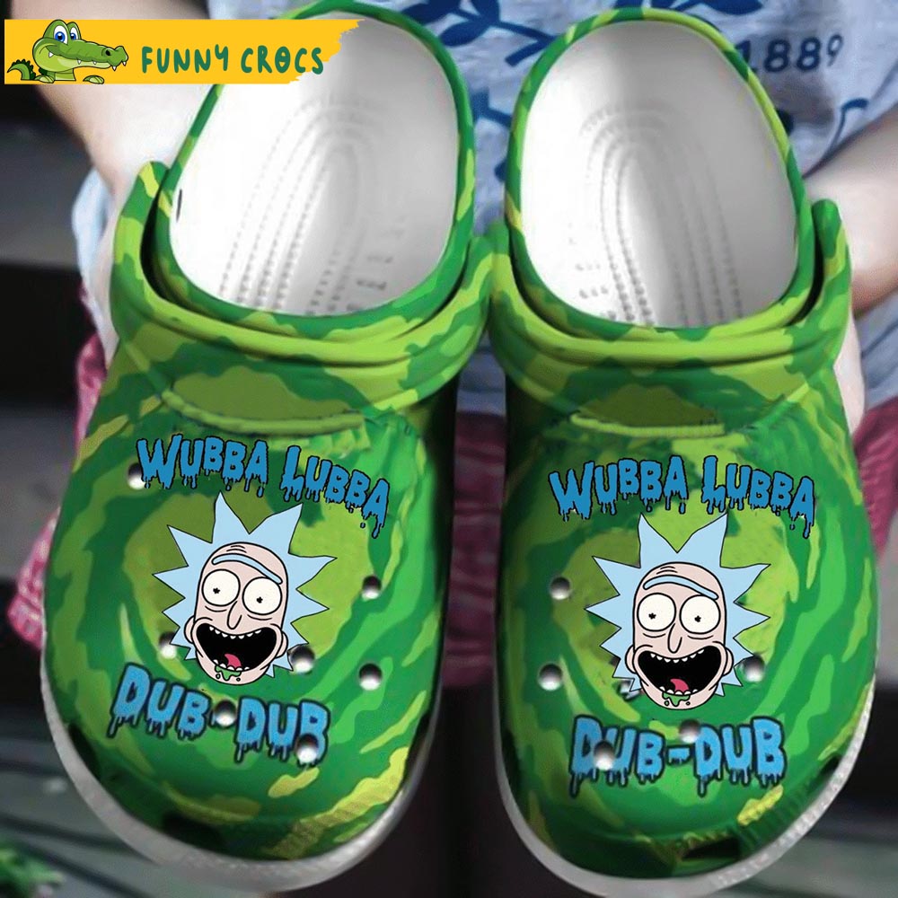 Wubba Lubba Dub Dub Rick And Morty Green Crocs Slippers