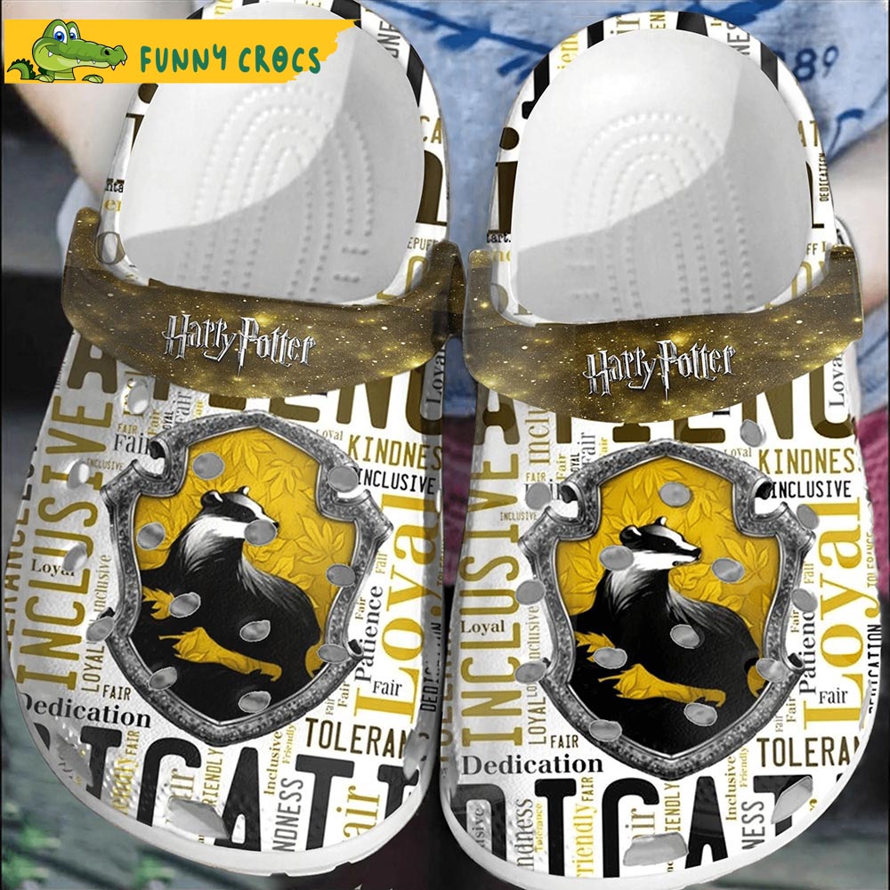 Yellow Hufflepuff Harry Potter Crocs Slippers