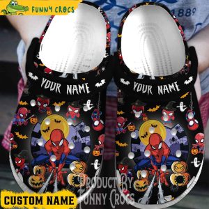 Halloween Spiderman Black Crocs