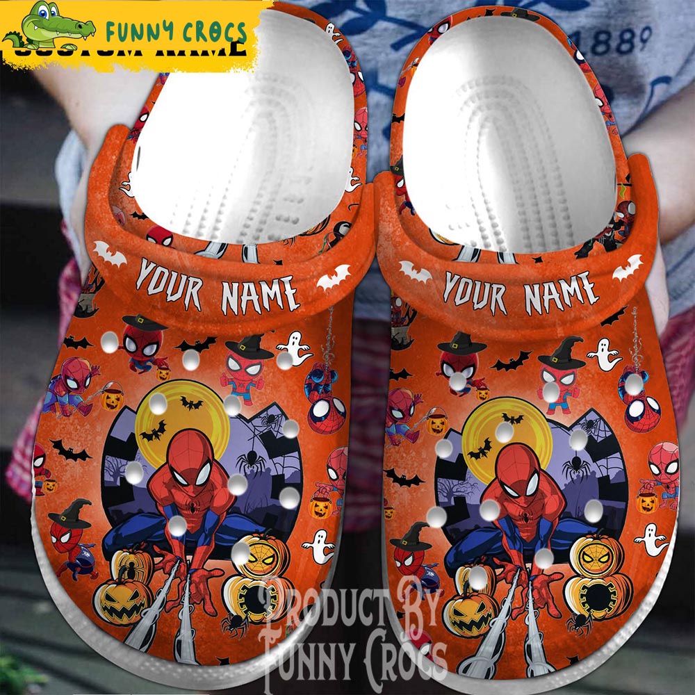 Halloween Spiderman Gifts Orange Crocs