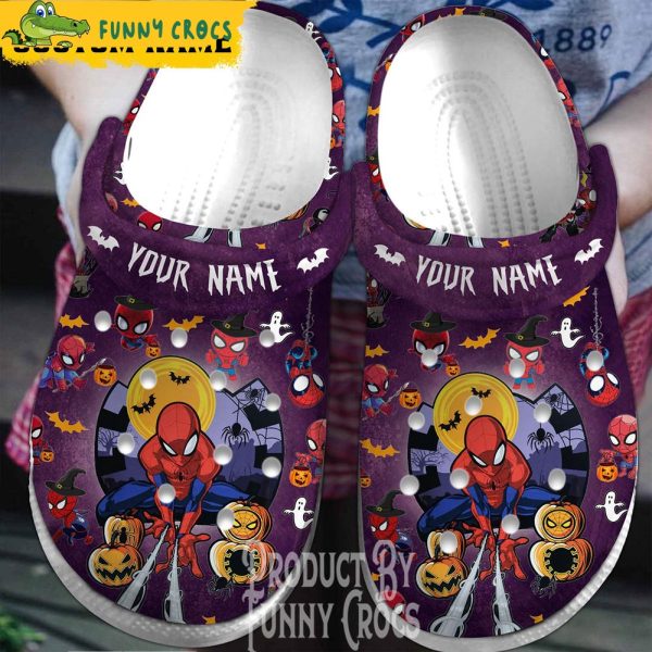 Halloween Spiderman Gifts Purple Crocs