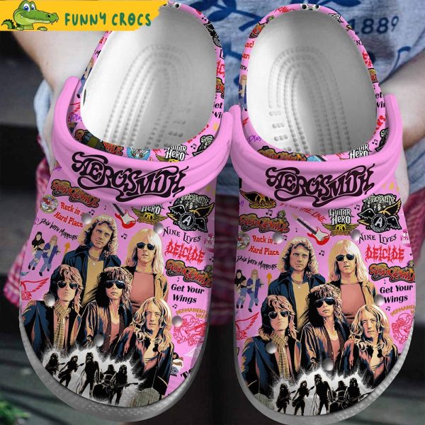 Aerosmith Band Music Pink Crocs