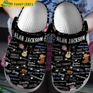 Alan Jackson Music Black Crocs