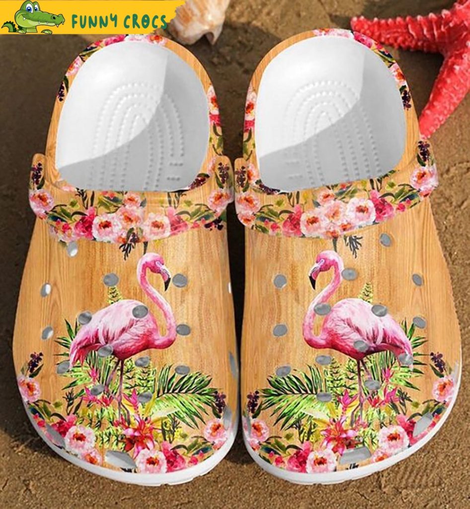 Always Look At The Pink Side Of Life Flamingo Crocs Slippers