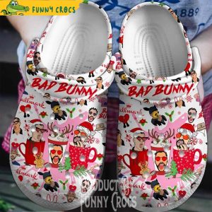 Bad Bunny Gifts Christmas White Crocs By Funny Crocs