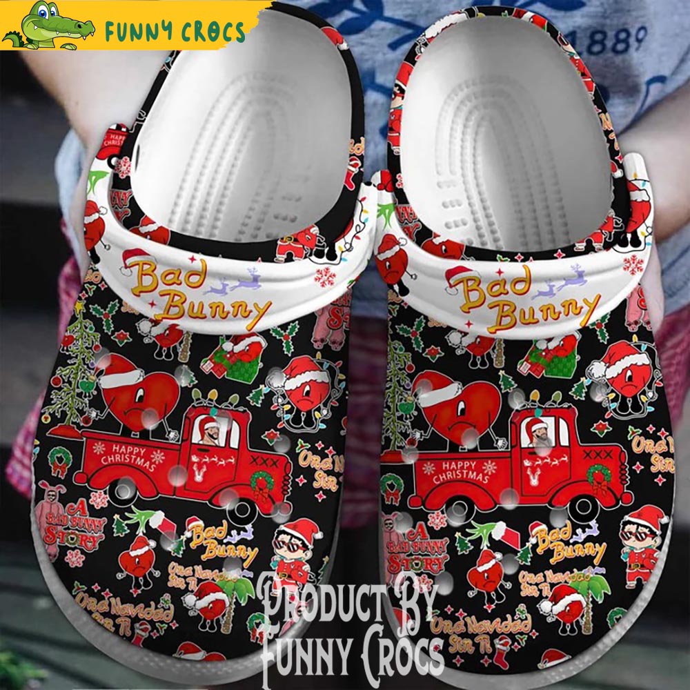 Bad Bunny Truck Christmas Black Crocs - Discover Comfort And Style Clog ...