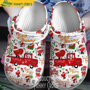 Bad Bunny Truck Christmas White Crocs