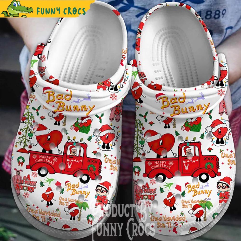 Bad Bunny Truck Christmas White Crocs - Discover Comfort And Style Clog ...