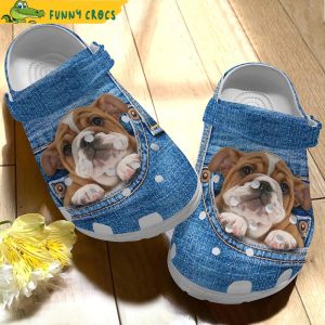 Bulldog Puppy Jeans Dog Crocs Clog Shoes