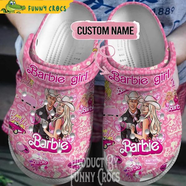 Custom Name Barbie Pink Crocs Shoes