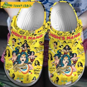Customized Wonder Woman Yellow Crocs Shoes