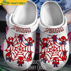 Cute Spiderman White Crocs