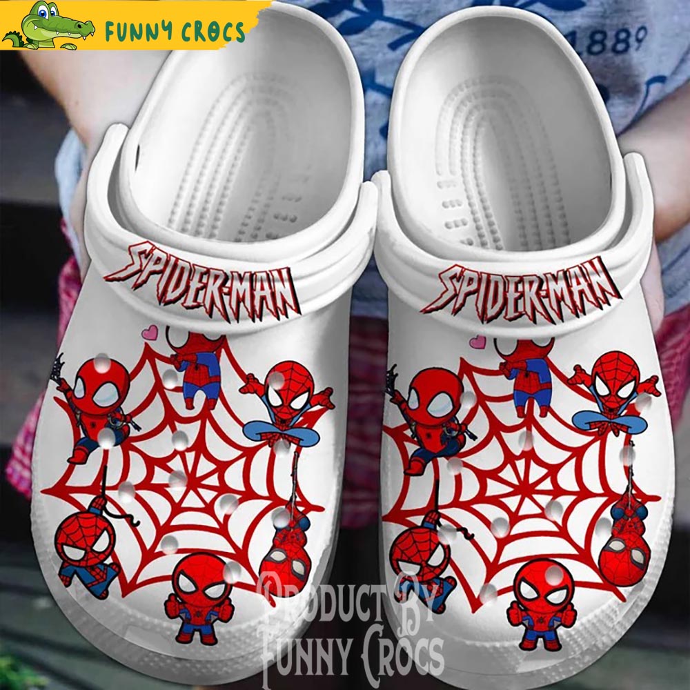 Cute Spiderman White Crocs - Discover Comfort And Style Clog Shoes With ...