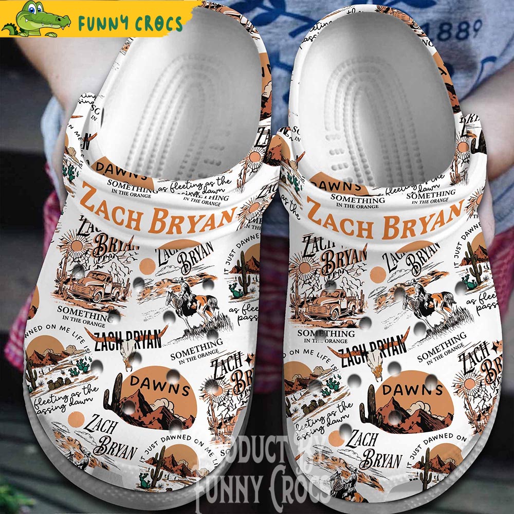 Dawns Zach Bryan White Crocs - Discover Comfort And Style Clog Shoes ...