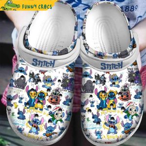 Disney Stitch Pattern Crocs Clog Shoes