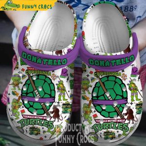 Donatello Ninja Turtle White Crocs Shoes