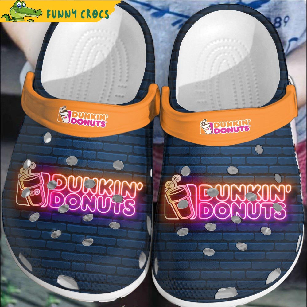 Dunkin Donuts Neon Crocs Shoes