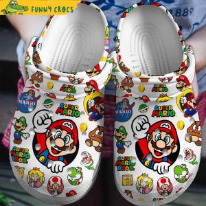 Gamer Super Mario Pattern Crocs Slippers