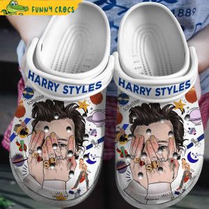 Harry Styles Face Cover Music White Crocs