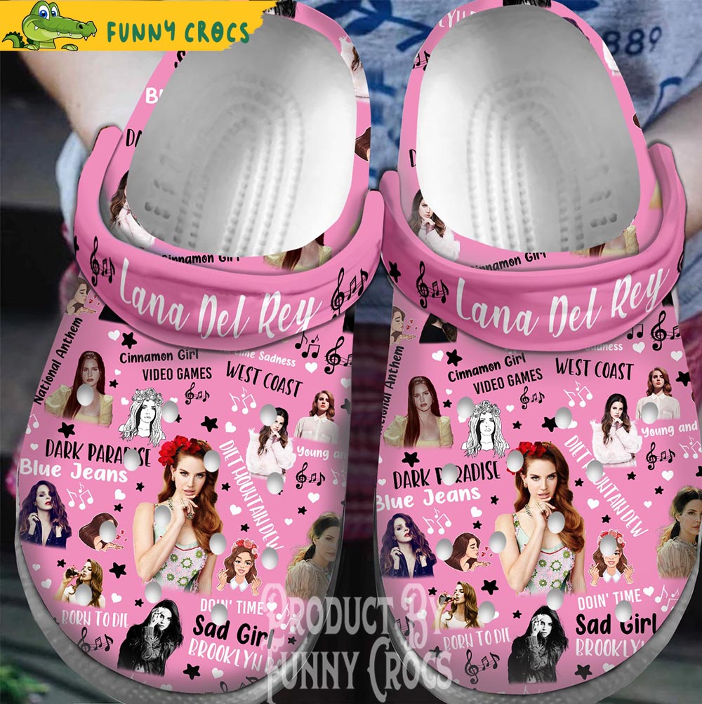 Lana Del Rey Pattern Pink Crocs