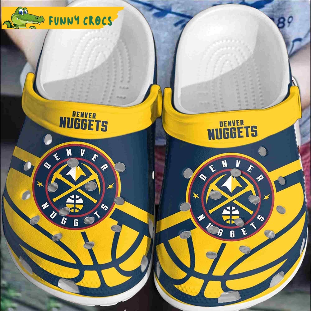 Logo Denver Nuggets Basketball Crocs Clog Shoes