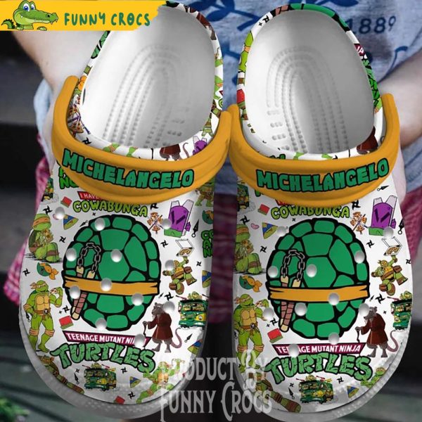 Michelangelo Ninja Turtle White Crocs