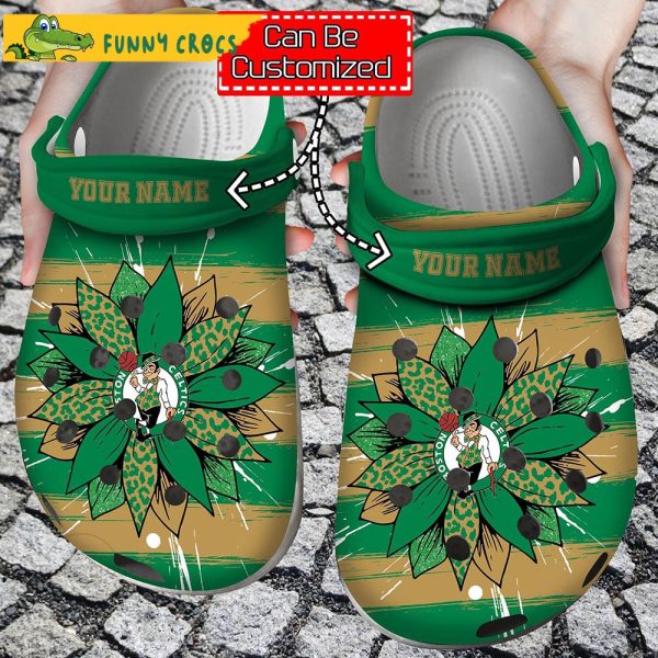 Personalized Basketball Boston Celtics Spirit Sunflower Crocs