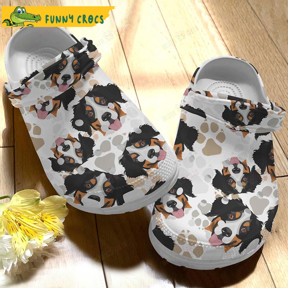 Personalized Bernese Mountain Dog Crocs Slippers