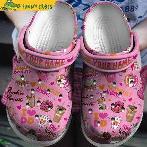 Personalized Dunkin Donuts Pink Crocs