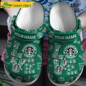 Personalized I Love Starbucks Coffee Crocs