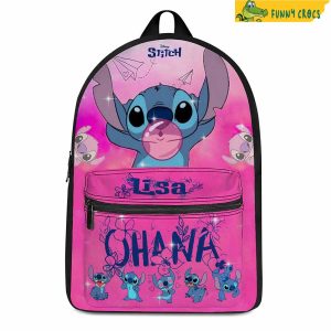 Personalized Pink Disney Stitch Backpack 1