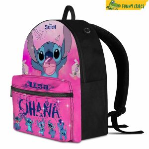 Personalized Pink Disney Stitch Backpack 3