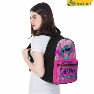 Personalized Pink Disney Stitch Backpack 4