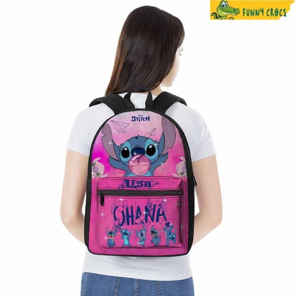 Personalized Pink Disney Stitch Backpack