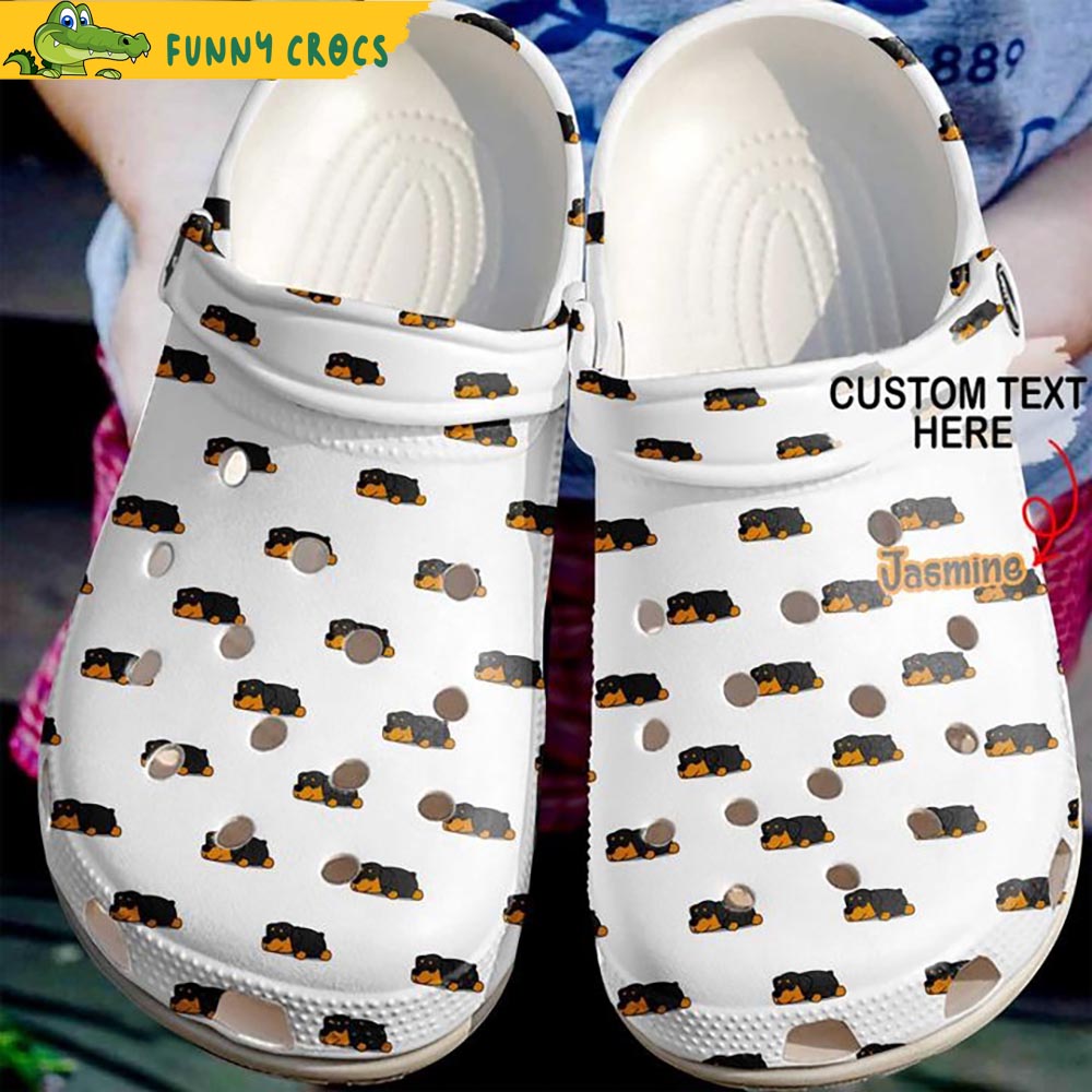 Personalized Rottweiler Pattern Crocs - Step into style with Funny Crocs