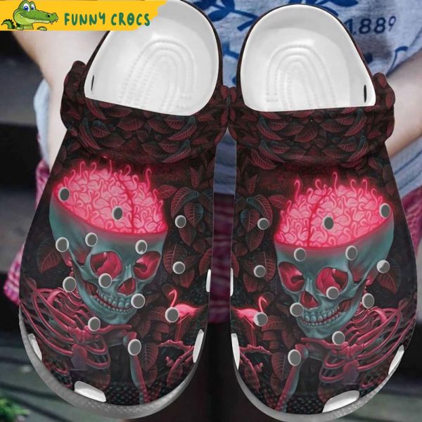 Pink Flamingo Skull Crocs