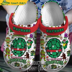 Raphael Ninja Turtle White Crocs