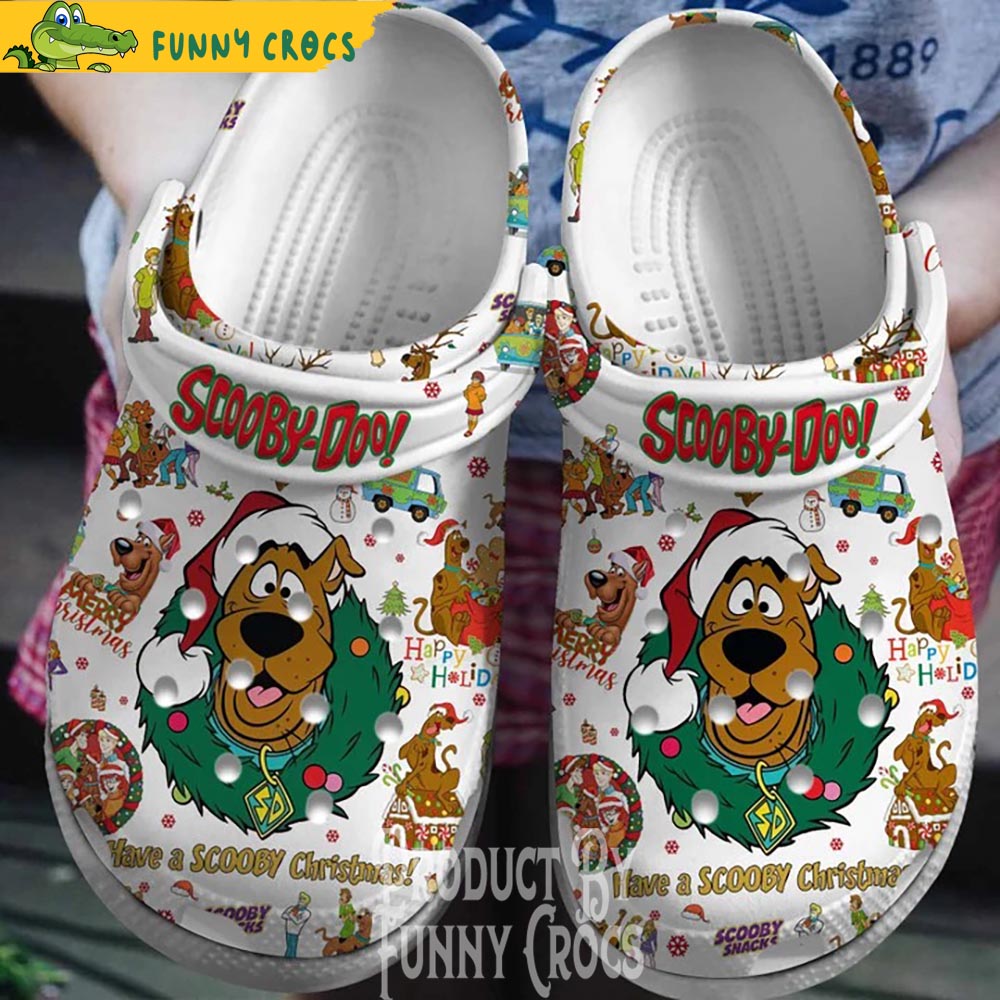Scooby Doo Christmas White Crocs Shoes